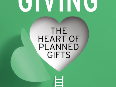 Book cover - green with heart in the middle and title Faithful Giving